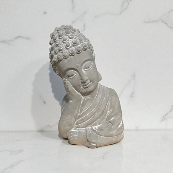 Serene Gray Buddha Sculpture - Picture 1 of 4